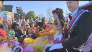 Raw: Princess Claire treated to parade in her neighborhood