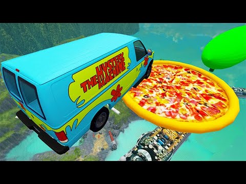 Beamng drive - Random Car Jumping Into A Pizza #13 | BeamNG-Destruction