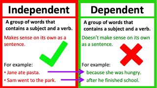 INDEPENDENT VS DEPENDENT CLAUSE | What