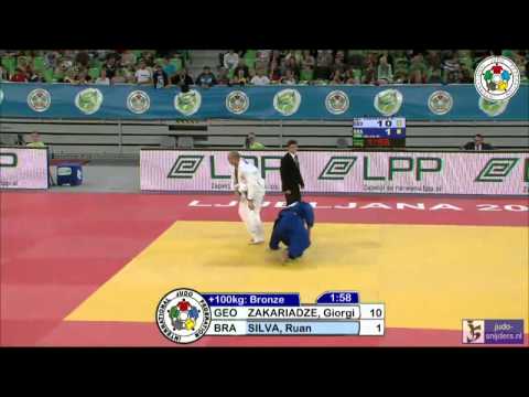 Judo 2013 World Championships Junior Ljubljana: Zakariadze (GEO) - Silva (BRA) [+100kg] bronze