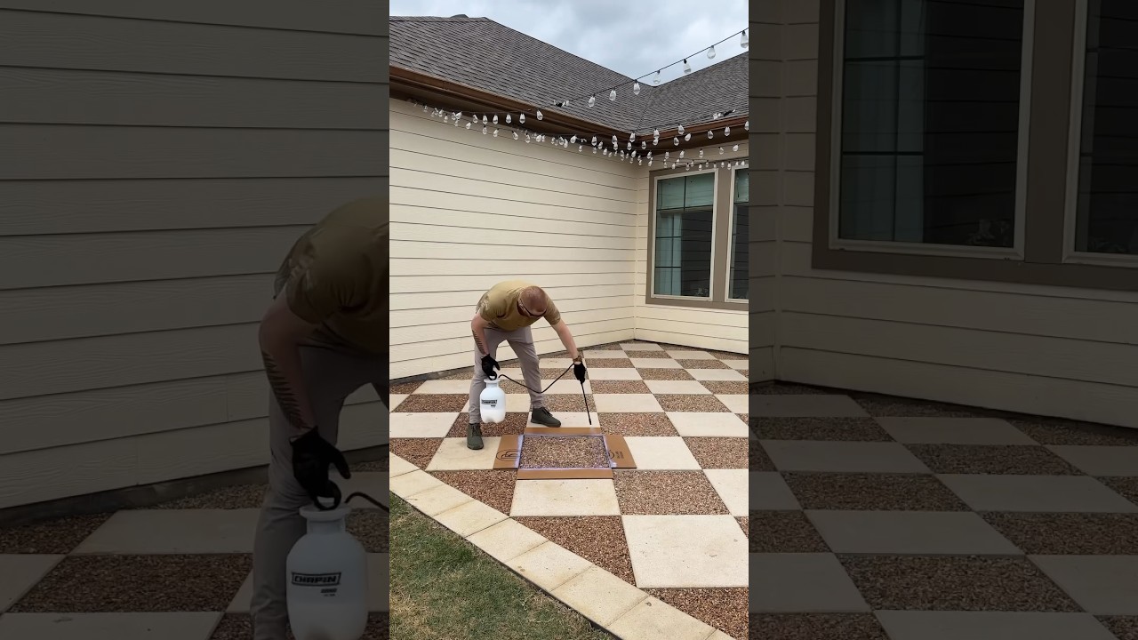 EUROPEAN INSPIRED BACKYARD PT. 3- pea gravel glue! #backyardtransformation #interiordesign