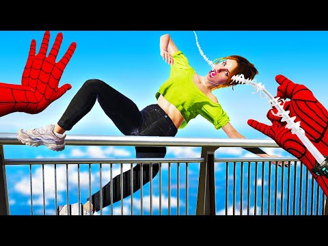 Throwing Civilians off the HIGHEST Tower as Spiderman... (Bonelab Mods)