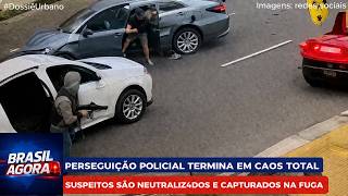PERSEGUIÇÃO INSANA TERMINA EM CERCO: polícia intercepta carro em fuga em plena avenida.