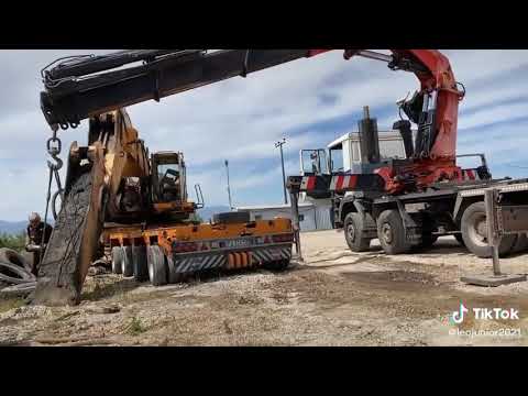 Old Liebherr 974 Excavator Loaded And Transported For Scrap fyp foryou foryoupage