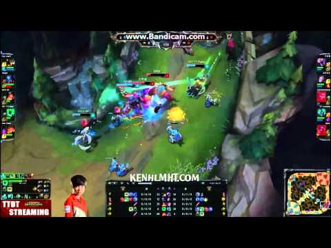 SKT T1 Faker (Thresh) on a 3 vs 3 match