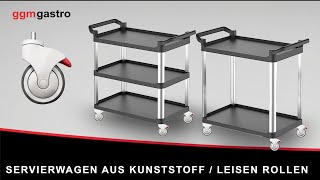 Chariot de Service - Plastique - 800x500mm - 2 Niveaux - avec Roues Silencieuses