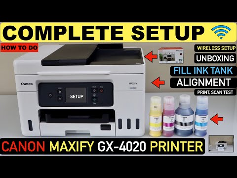 Thumbnail for Canon MAXIFY GX4020 Setup, Unboxing, Fill Ink Tank, Alignment, Wireless Setup, Print & Scan Review