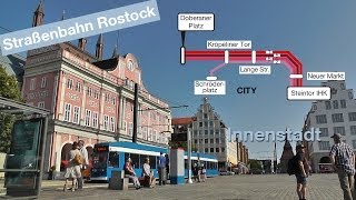 preview picture of video 'Straßenbahn Rostock - Innenstadt (Linien 1, 2, 5 und 6)'