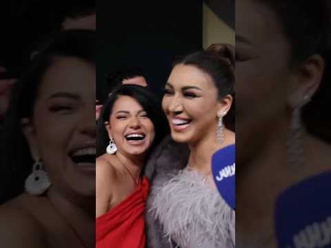 أسما لمنور تبارك ل رحمة رياض الحمل من حفل توزيع الجوائز جوي أووردز 2024 Joy Awards