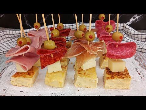 LOS MEJORES PINCHOS De Tortilla de Patatas. // APERITIVO DE FIESTAS 💥💥 BRUTAL