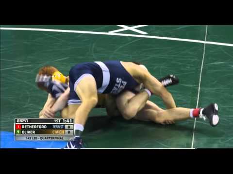 2016 NCAA 149 Quarterfinal Retherford (PSU) v Oliver (C MICH)