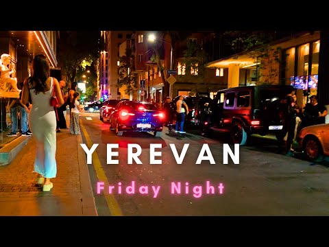 [4K] Yerevan Friday Night - Armenia Nightlife - Walking Tour