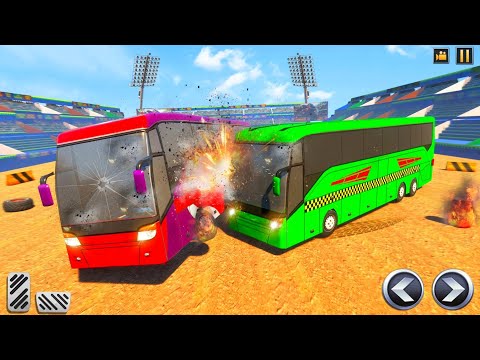 Monster School Bus Crashing Derby Demolition Simulator - Android IOS Gameplay.