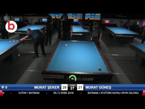 MURAT ŞEKER & MURAT GÜNEŞ Bilardo Maçı - 2018 ERKEKLER 3.ETAP-3.TUR