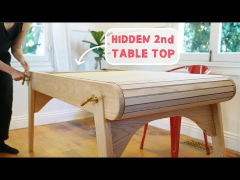 Watch Simone Giertz Build This Epic Mechanical Dining Room Table With A Hidden Table Top For Jigsaw Puzzles