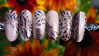 Autumn animal print nail art. Brown nail art