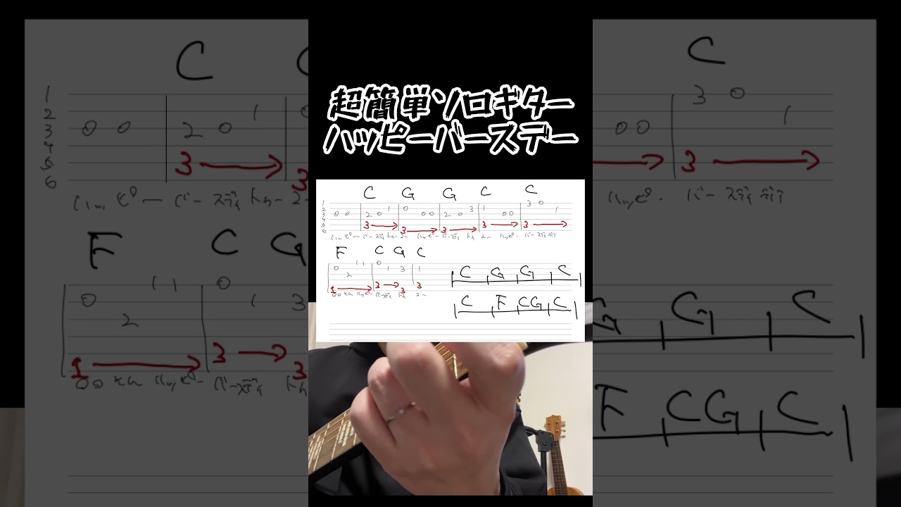 超簡単ソロギターハッピーバースデーを弾こう！