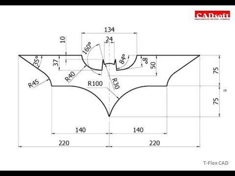 T-Flex CAD 15 2D - Exercise 28