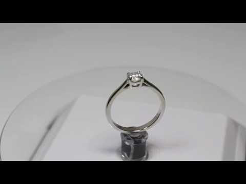 0.5 CARAT Round Cut Diamond Solitaire Engagement Ring 14K White Gold