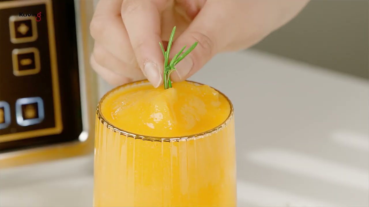 RECIPE "Chanh đào đá xay" cùng máy xay sinh tố chân không tự động hiệu Kuvings CB1000