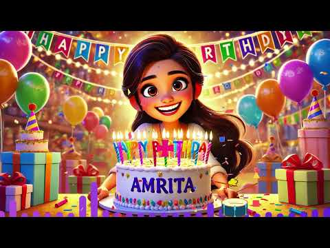Amrita Birthday 🎂: Happy Birthday Song For Amrita | Birthday Wishes Song With Name Amrita