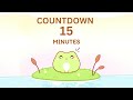 15 Mins 4K Study Timer Animated Cute Frog Aesthetic Forest Sounds 15mins