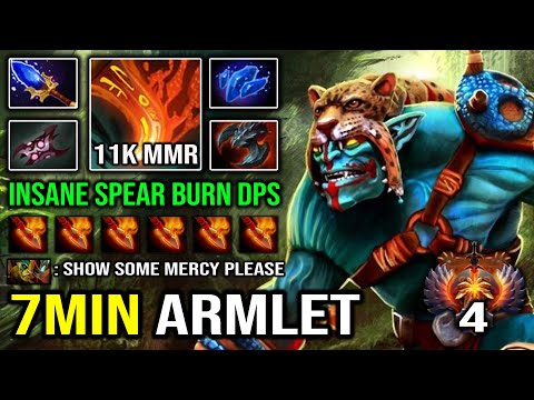 CRAZY 11K MMR HUSKAR 7Min Armlet Insane Burn DPS with Full Aghanim Effect EZ Counter ALL Dota 2