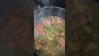 Mustard Greens&amp;Smoked Neck-bones my 🏠 is smelling so good from the savory of the greens&amp;neckbones