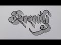 How To Draw 3d Calligraphy Name Serenity On Paper Drawing Easy Art For Beginners Handwriting