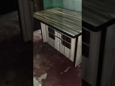 Wooden particle wood computer table, with storage