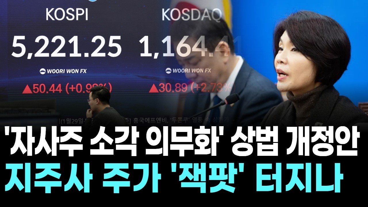 '자사주 소각 의무화' 상법 개정안…지주사 주가 '잭팟' 터지나