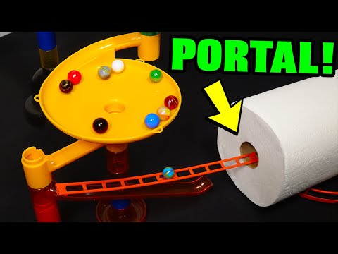 Marble Race through PORTALS!! Who will win?
