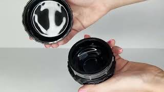 BLACK DIAMOND MACARON GLASS JAR WITH LID 90ML