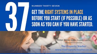 40 Learnings From 40 Years in Property. No 37, I wish I'd Set Up The Right Systems From The Start