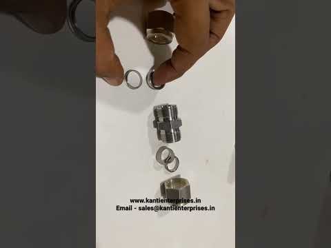 Stainless steel Equal Union | SS 316 Double ferrule Fittings | Straight Union 1/2” OD |