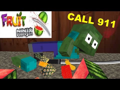 Monster School : NINJA FRUIT CHALLENGE - Minecraft Animation