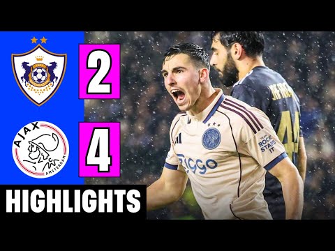 Qarabag vs Ajax 2-4 Highlights | Oscar Gloukh Goals | UCL 2025-26 | Anton Gaaei | Kasper Dolberg
