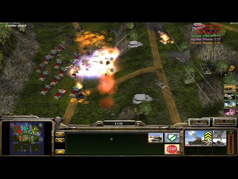3 vs5 Intense Battle GLA Toxin General Command & Conquer Generals Zero Hour (Destruction Fortress)
