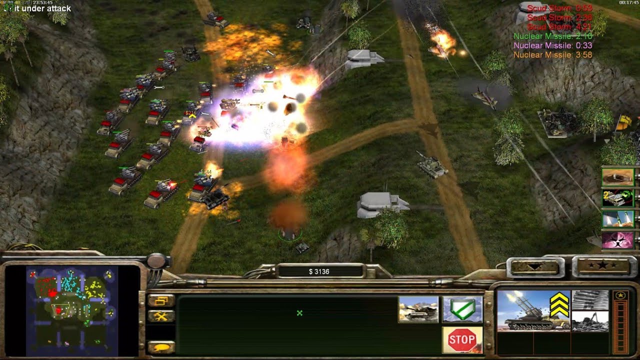 3 vs5 Intense Battle GLA Toxin General Command & Conquer Generals Zero Hour (Destruction Fortress)