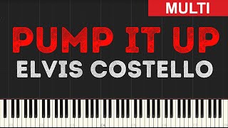 Elvis Costello - Pump It Up (Instrumental Tutorial) [Synthesia]