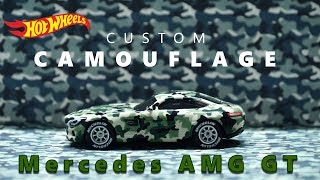 Mercedes AMG GT Camouflage Camo Hand Painted Hot Wheels Custom