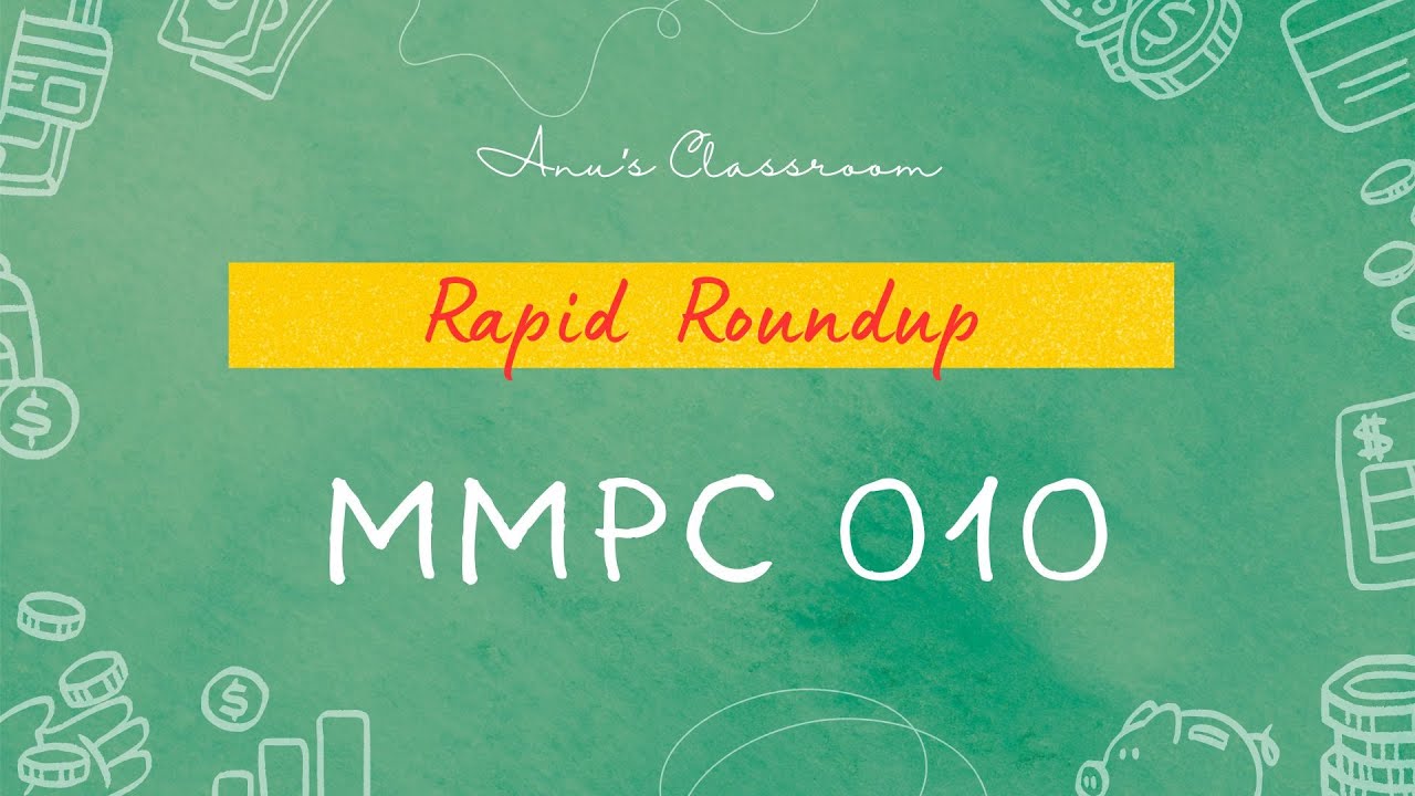 MMPC 010 - Managerial Economics | Rapid Roundup | All Units