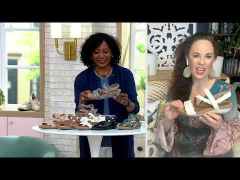 Earth Origins  Asymmetrical Strap Wedges - Poppy on QVC