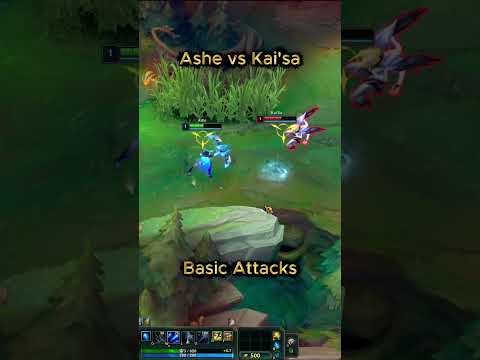 Ashe vs Kai'sa Basic Attack .  Who will WIN? #leagueoflegends #leagueoflegendsmemes#ashe #kaisa