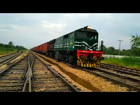 Pakistan railway||a container train crossing at padidan railway station
