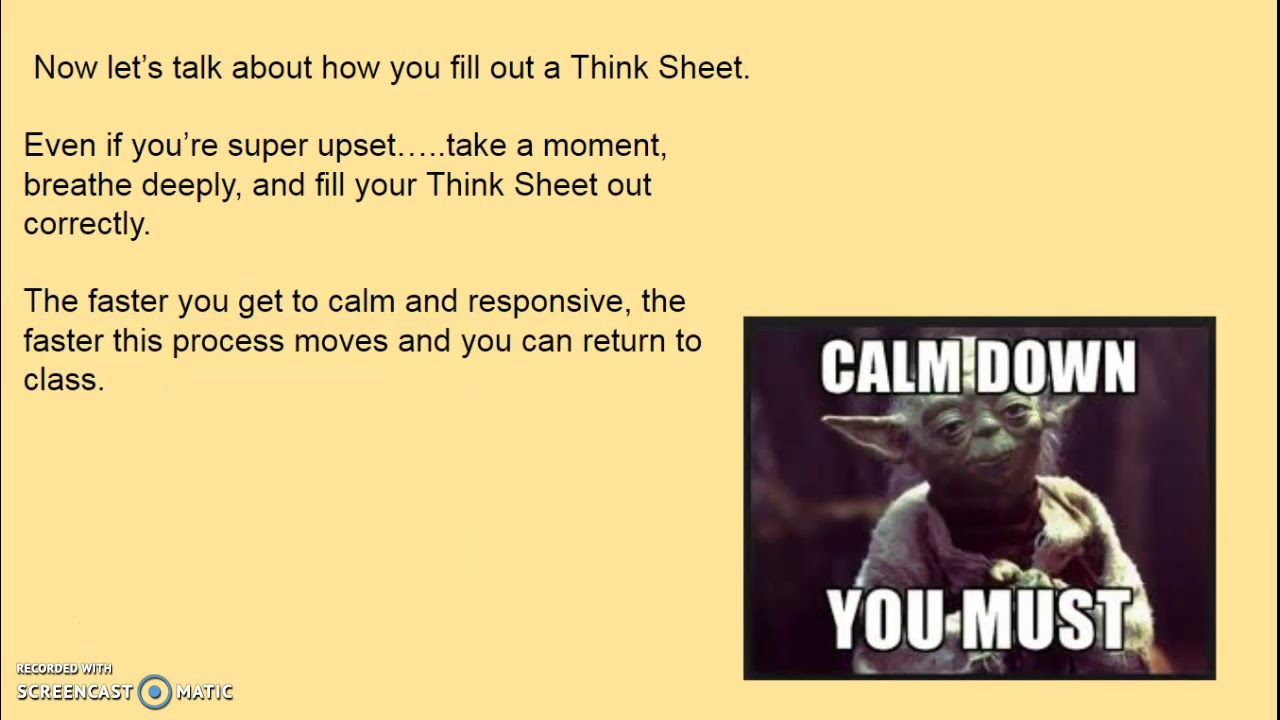 Think Sheet Instruction