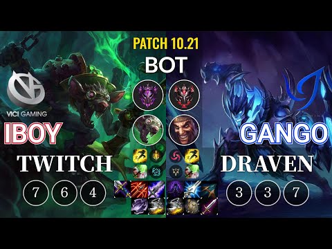 VG iBoy Twitch vs CGA Gango Draven Bot - KR Patch 10.21