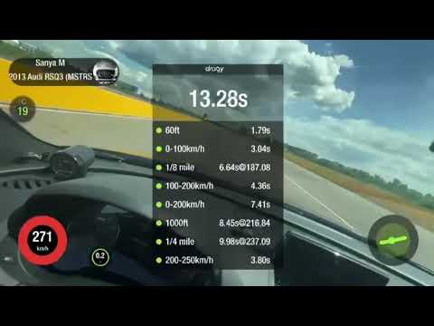 Audi RsQ3 g35-1050 1/4 mile and 1/2 mile run