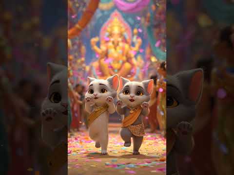 🐾 Cute Cat Family Enjoying Durga Puja | Funny Cat Moments | Pujo Special 2025