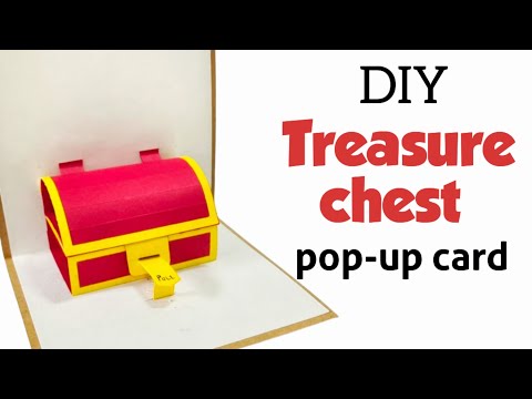 Treasure chest pop up card | pop up card for scrapbook | DIY treasure chest card